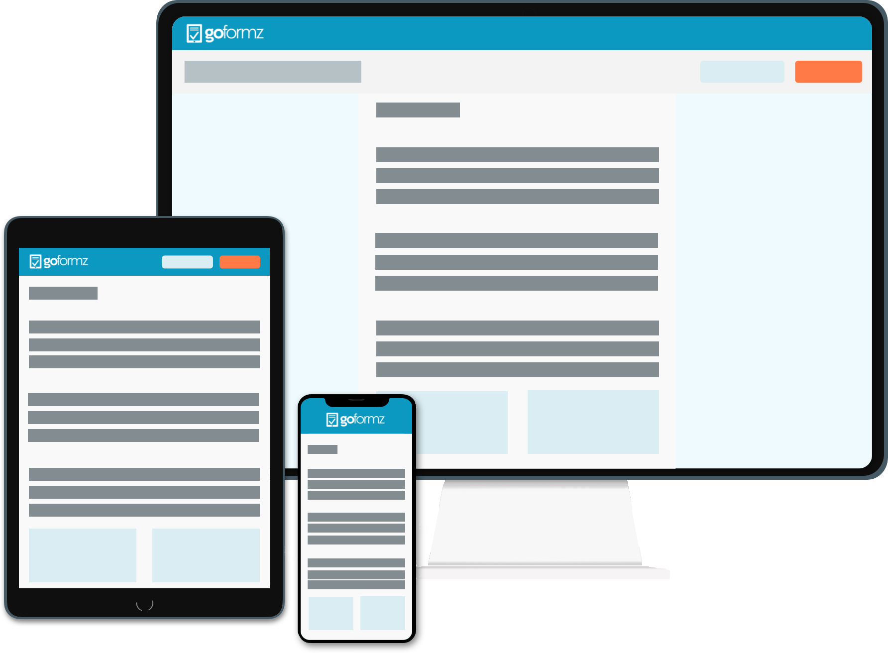 An inspection in the GoFormz mobile forms interface shows workflow steps