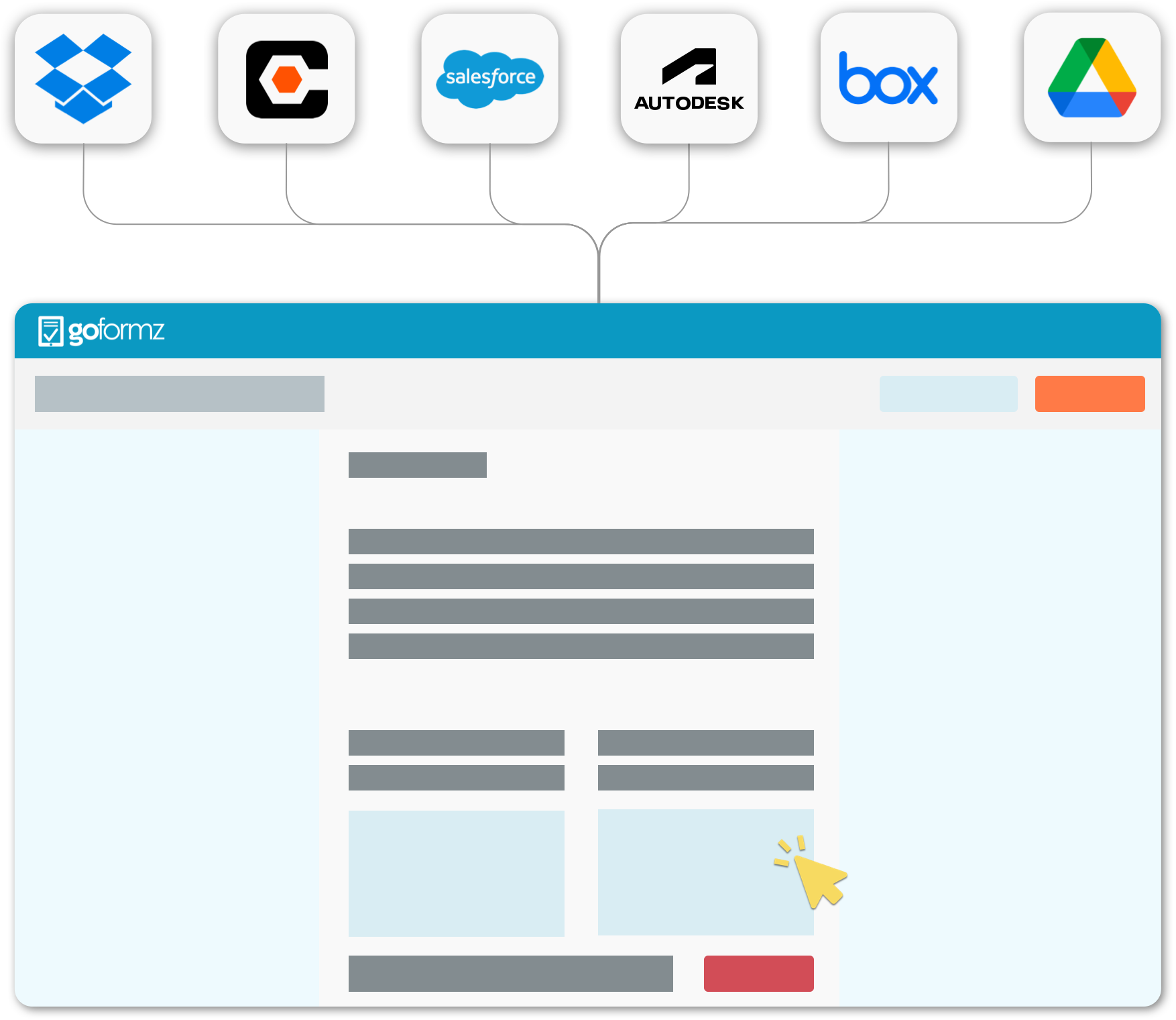 A graphic showing instantly routing public forms