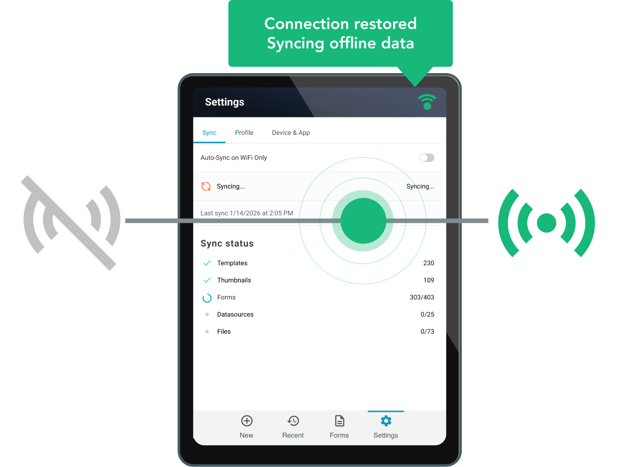 GoFormz form capturing new data types like photos and signatures on a mobile device