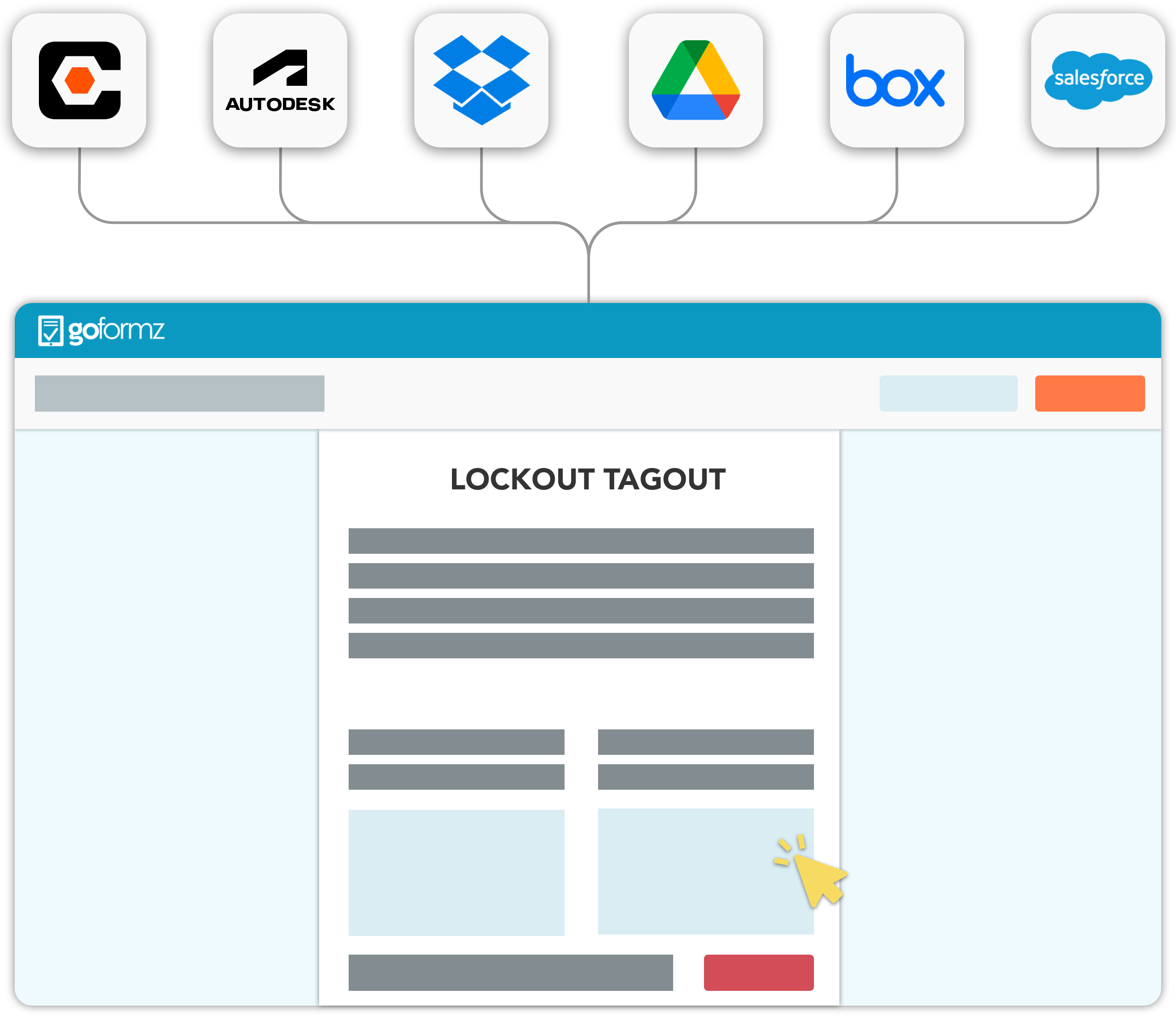 invoice signature image, a map field, and an electronic signature.