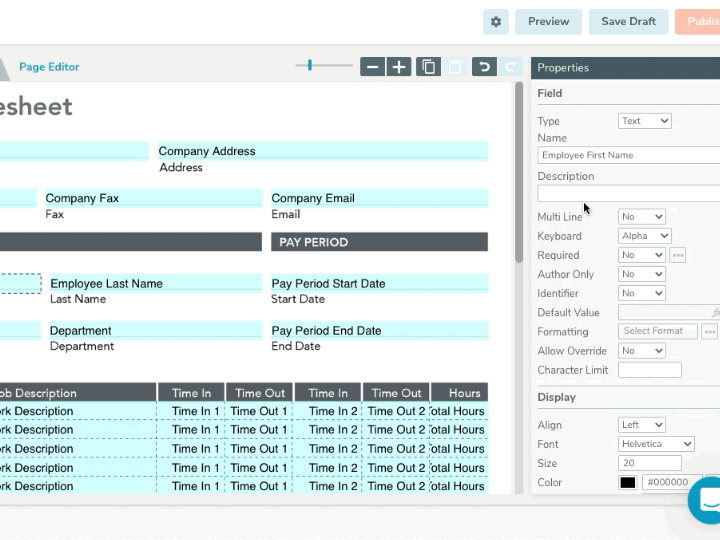 Add logic to your form template.