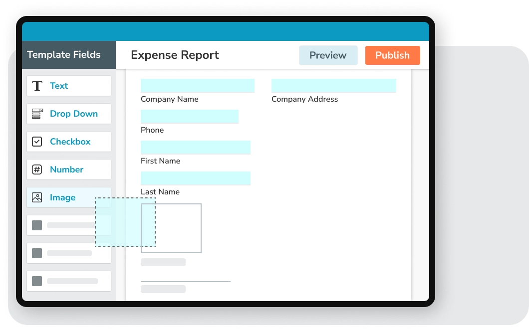 Digitize forms by uploading a document to the online form builder.